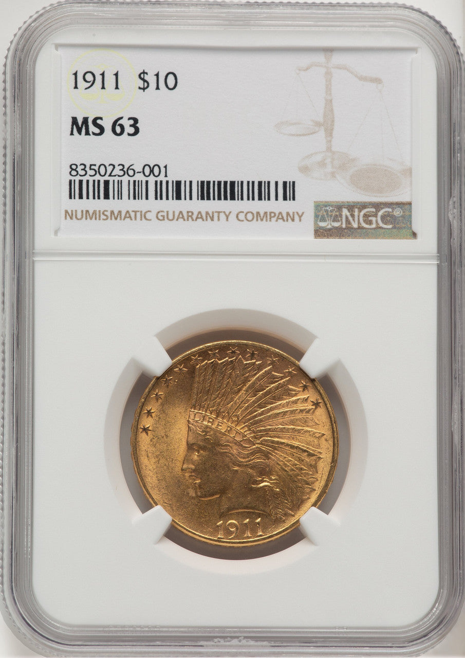 1911 $10 Indian Eagle NGC MS63 (177332008)