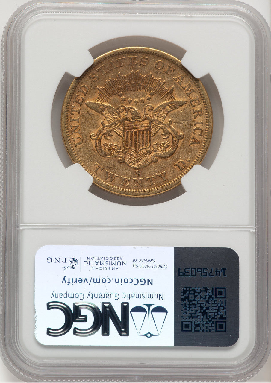 1862-S $20 Liberty Double Eagle NGC XF45