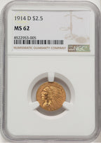 1914-D $2.50 Indian Quarter Eagle NGC MS62 (777428032)