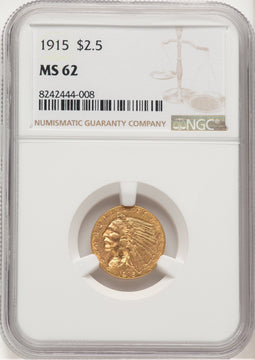 1915 $2.50 Indian Quarter Eagle NGC MS62 (775381025)