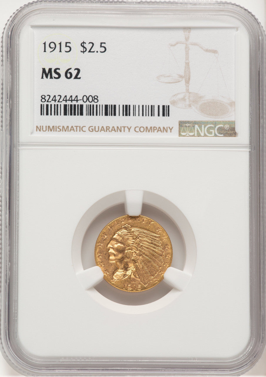 1915 $2.50 Indian Quarter Eagle NGC MS62 (775381025)