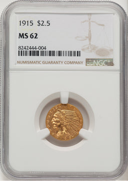 1915 $2.50 Indian Quarter Eagle NGC MS62 (774838016)