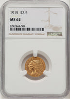 1915 $2.50 Indian Quarter Eagle NGC MS62 (774838016)