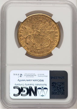 1876-CC $20 Liberty Double Eagle NGC AU53