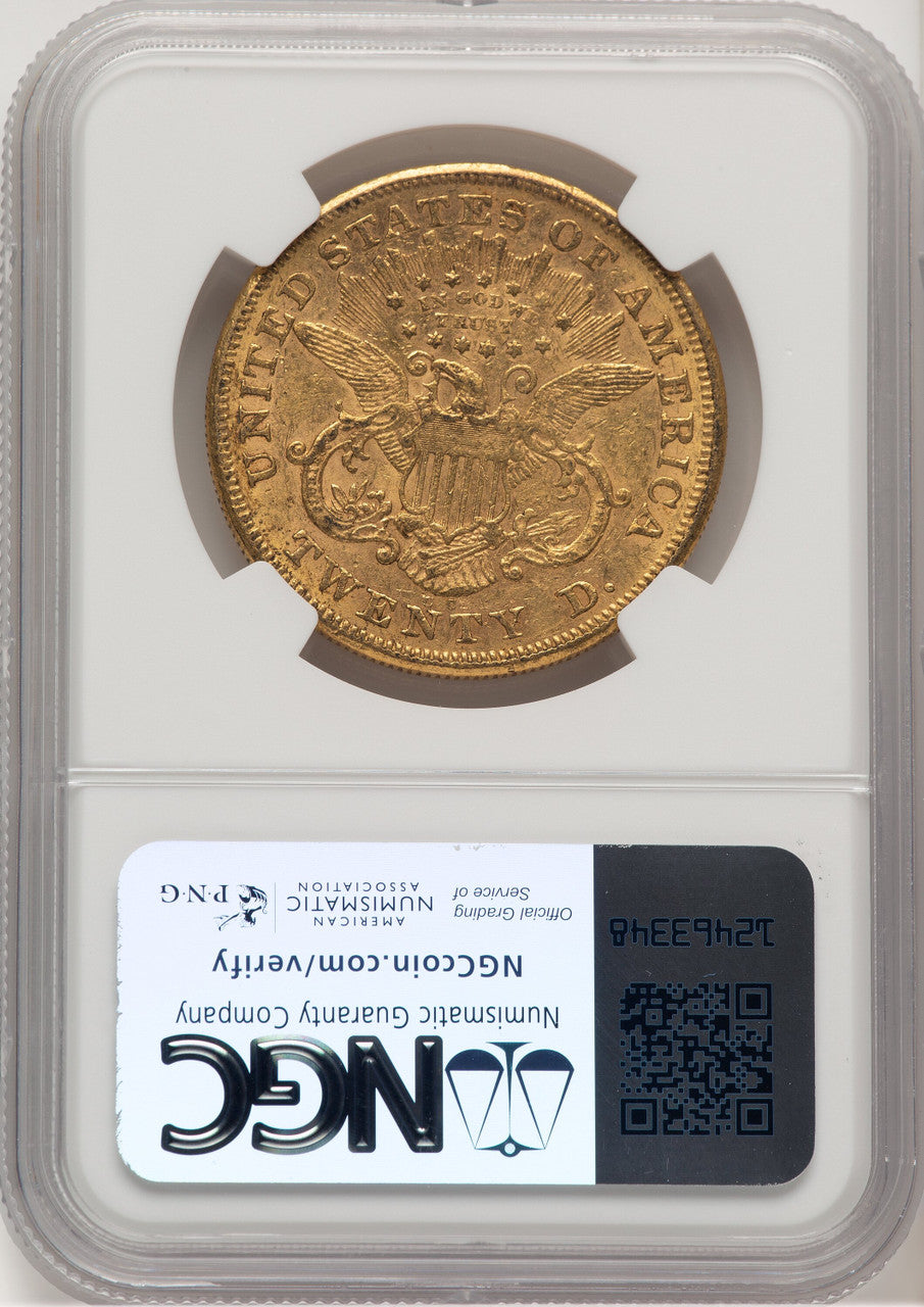 1876-CC $20 Liberty Double Eagle NGC AU53