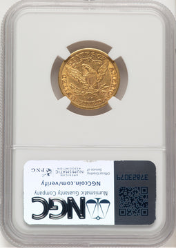 1892-CC $5 Liberty Half Eagle NGC AU55