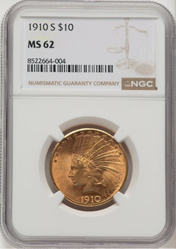 1910-S $10 Indian Eagle NGC MS62 (771946010)