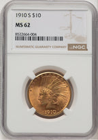 1910-S $10 Indian Eagle NGC MS62 (771946010)
