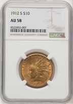1912-S $10 Indian Eagle NGC AU58 (177350004)