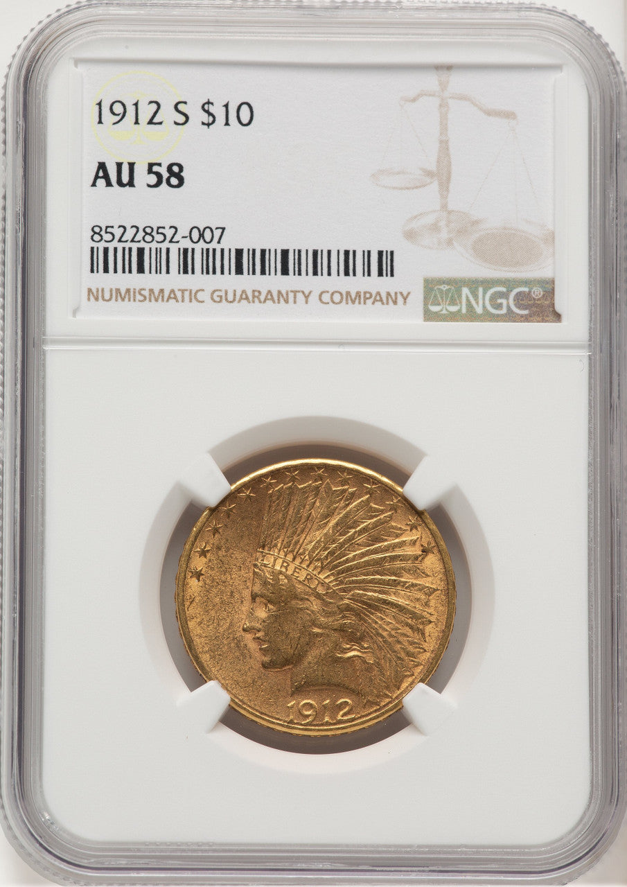 1912-S $10 Indian Eagle NGC AU58 (177350004)