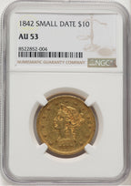 1842 $10 Small Date Liberty Eagle NGC AU53 (177334010)