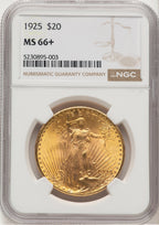 1925 $20 Saint-Gaudens Double Eagle NGC MS66+ (774736002)