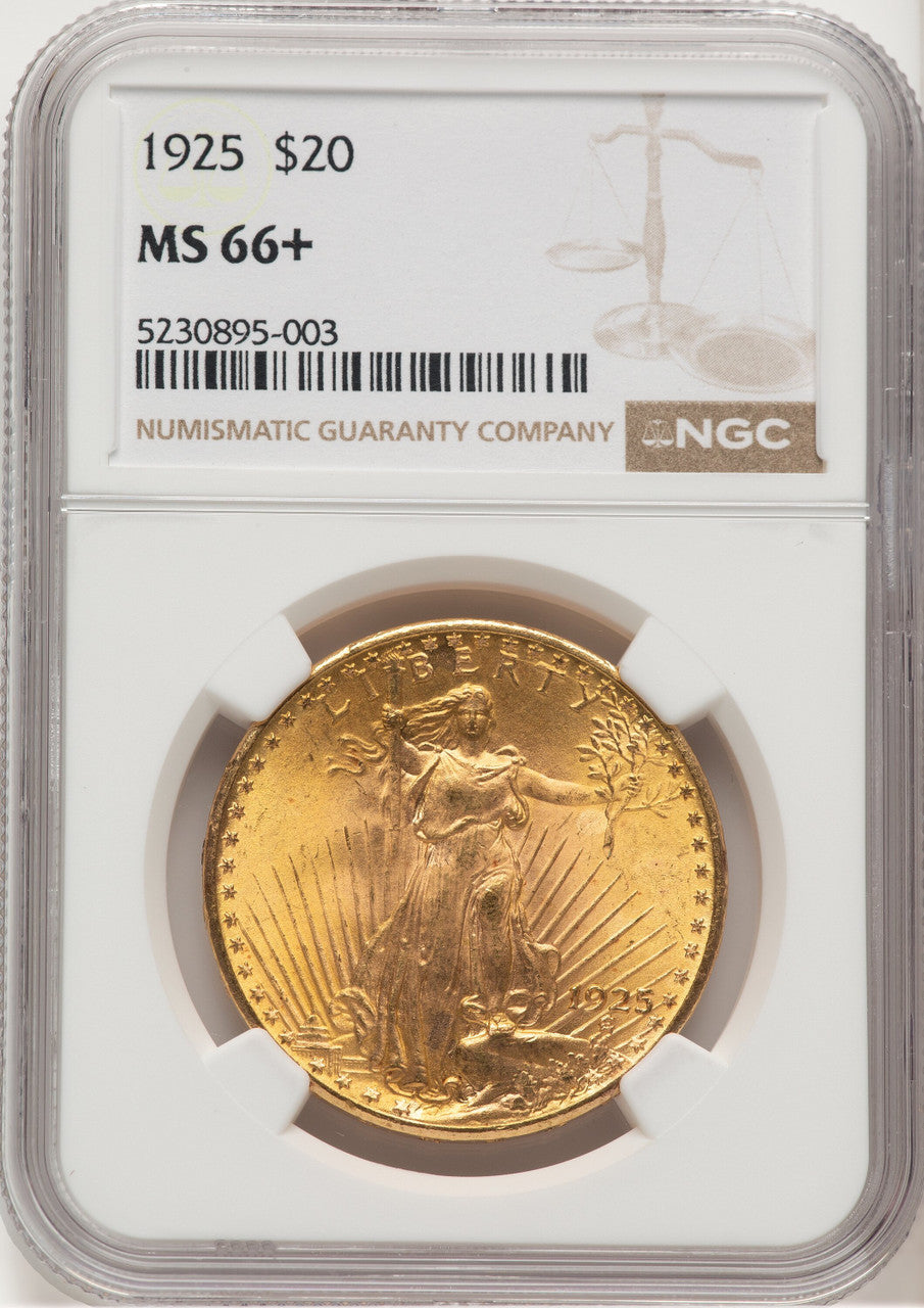 1925 $20 Saint-Gaudens Double Eagle NGC MS66+ (774736002)