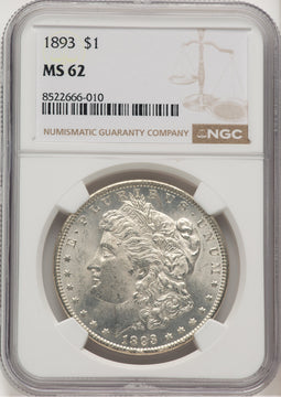 1893 Morgan Dollar NGC MS62