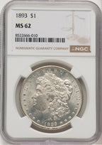 1893 Morgan Dollar NGC MS62