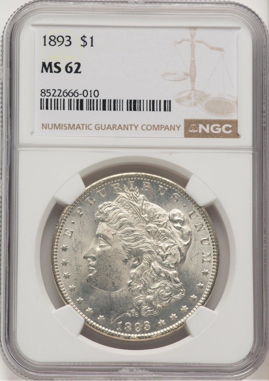 1893 Morgan Dollar NGC MS62