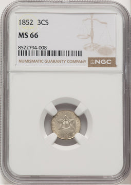 1852 3CS Three Cent Silver NGC MS66 (771535007)