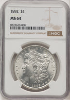 1892 Morgan Dollar NGC MS64 (520884017)