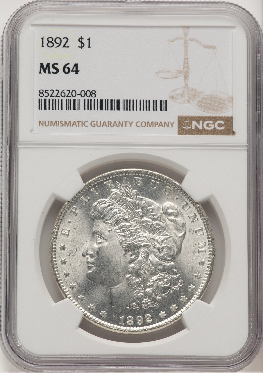 1892 Morgan Dollar NGC MS64 (520884017)