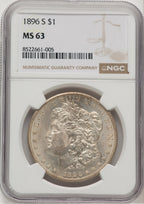 1896-S Morgan Dollar NGC MS63 (772471019)