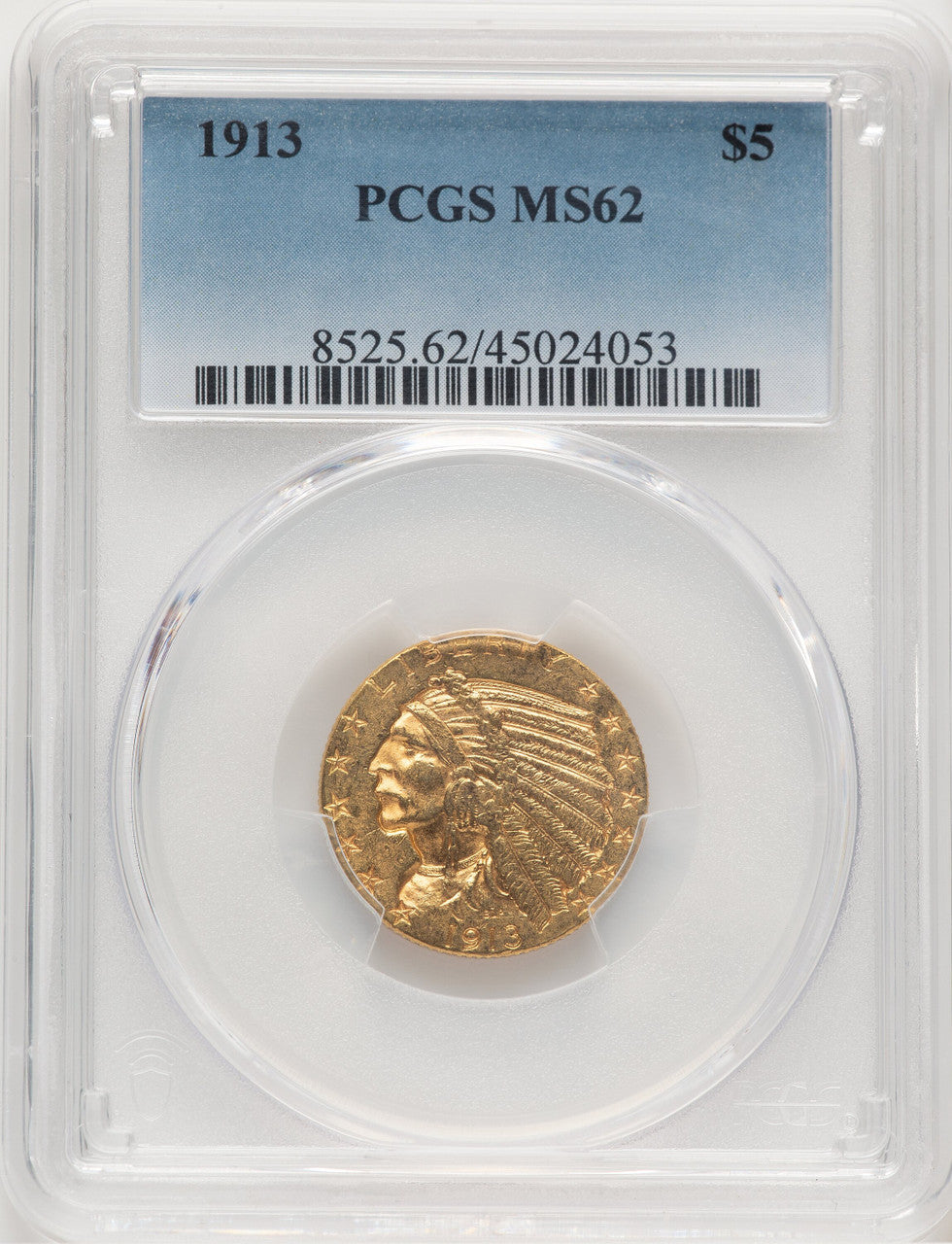 1913 $5 Indian Half Eagle PCGS MS62 (521321055)