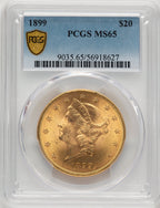 1899 $20 Liberty Double Eagle PCGS MS65