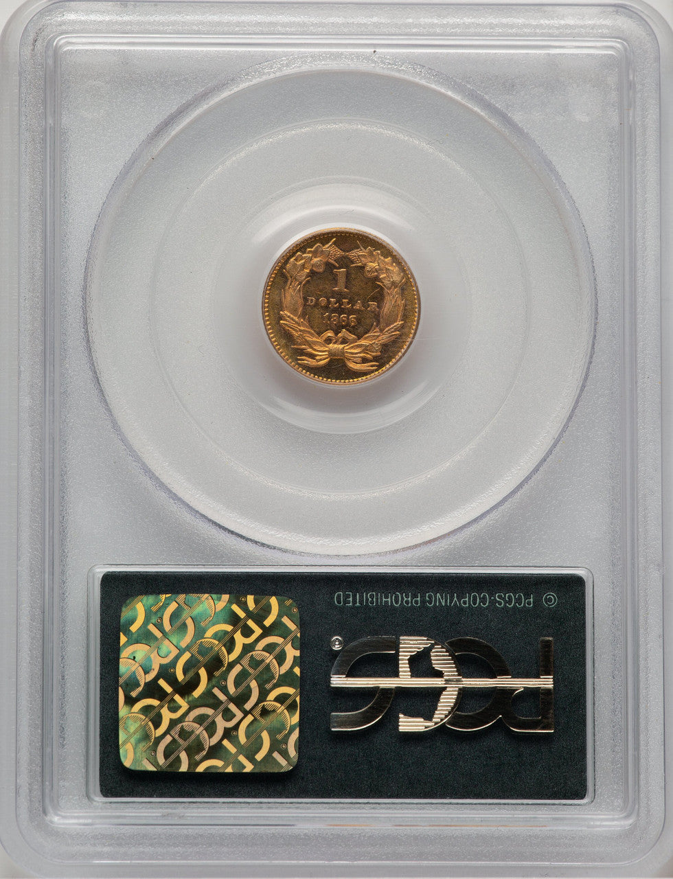 1866 G$1 Gold Dollar PCGS MS65