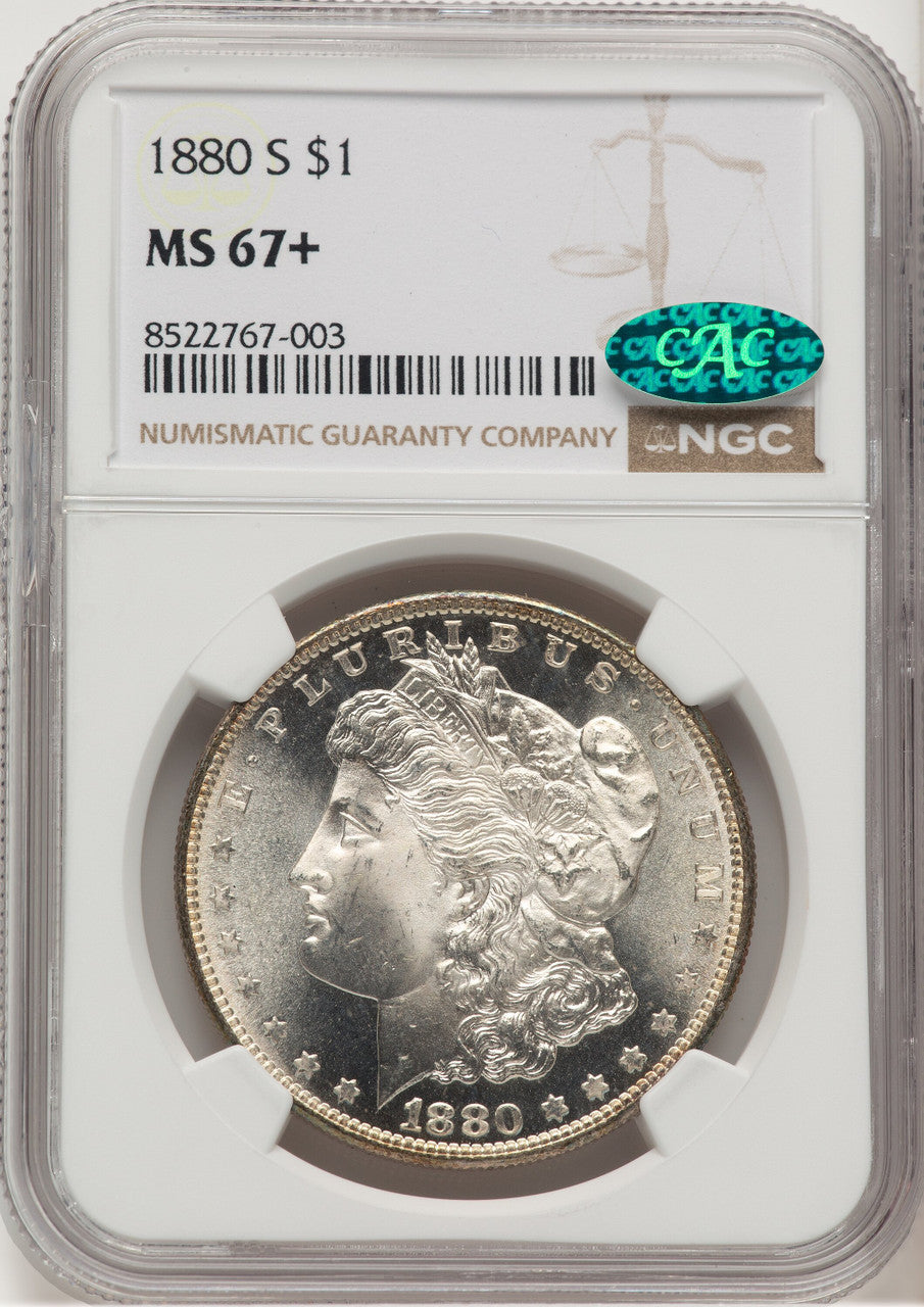 1880-S CAC Morgan Dollar NGC MS67+