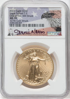 2021 $50 Gold Eagle Type 2 At Dusk & Dawn 35th Annv 327th NGC MS70 Jennie Norris Signed