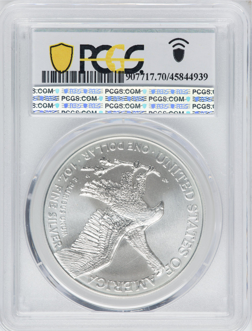 2021 American Silver Eagle Type 2 At Dusk & Dawn 35th Anniversary 334th PCGS MS70