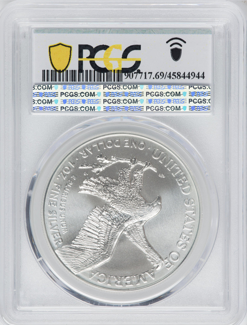 2021 American Silver Eagle Type 2 At Dusk & Dawn 35th Anniversary 339th PCGS MS69