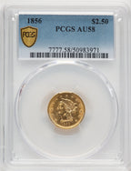 1856 $2.5 Liberty Half Eagle PCGS AU58