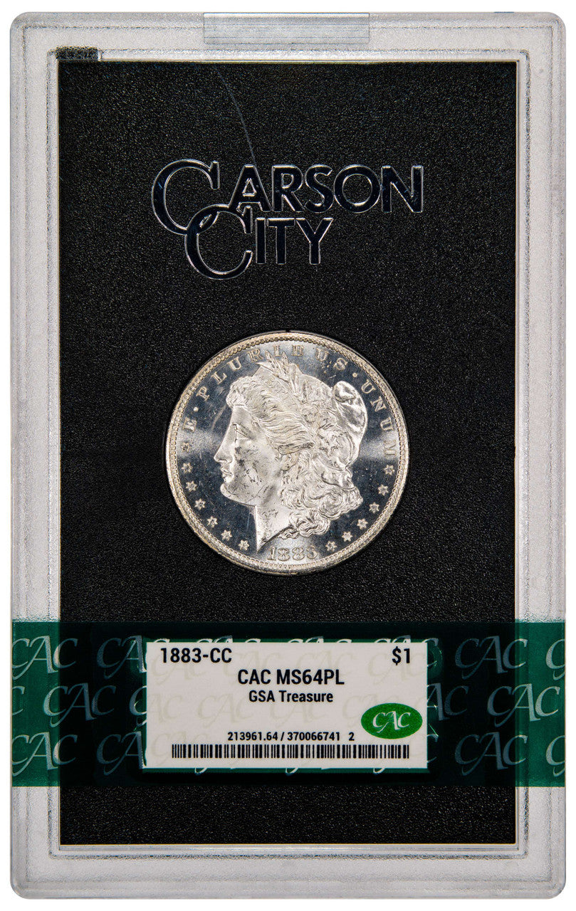 1883-CC $1 GSA Treasure Hoard Morgan Dollar CACG MS64PL