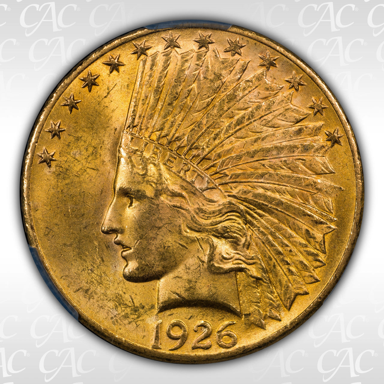 1926 $10 Indian Eagle CAC MS62