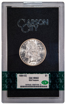 1884-CC $1 GSA Treasure Hoard Morgan Dollar CAC MS63