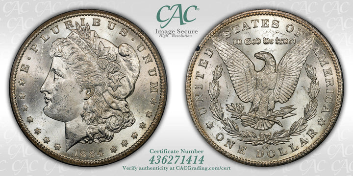 1884-CC $1 GSA Treasure Hoard Morgan Dollar CAC MS63