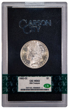 1882-CC $1 GSA Treasure Hoard Morgan Dollar CAC MS63