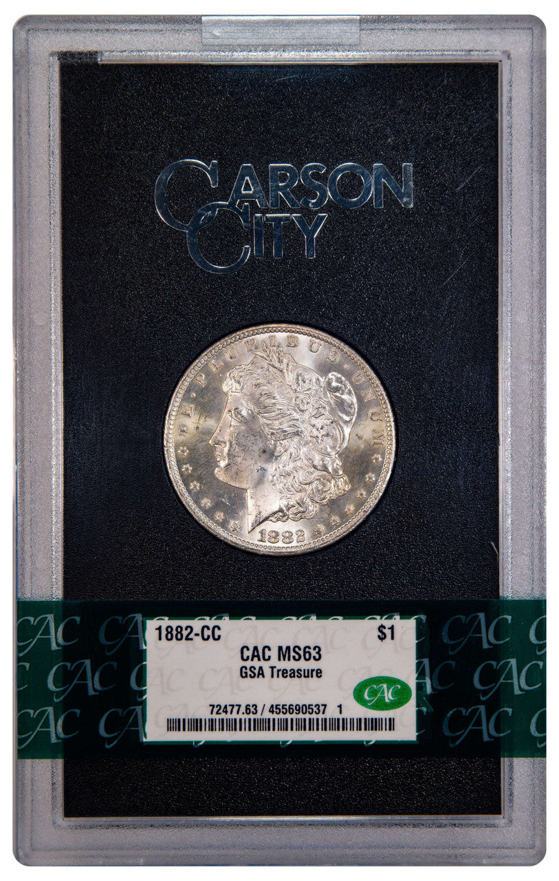 1882-CC $1 GSA Treasure Hoard Morgan Dollar CAC MS63