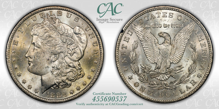 1882-CC $1 GSA Treasure Hoard Morgan Dollar CAC MS63