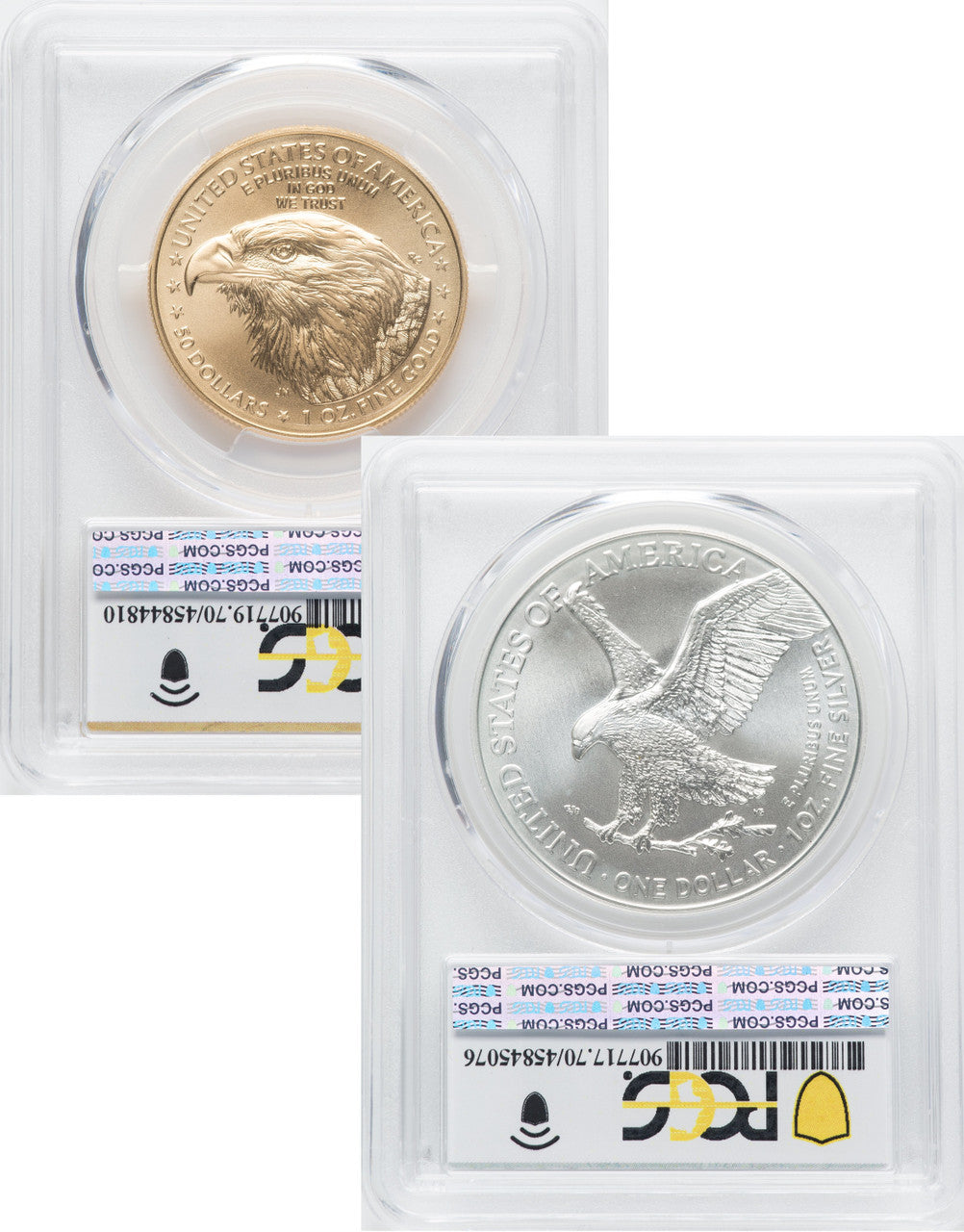 2021 2 Coin Set T2 Gold Silver Eagles 471st Dusk & Dawn 35th Anniversary PCGS MS70