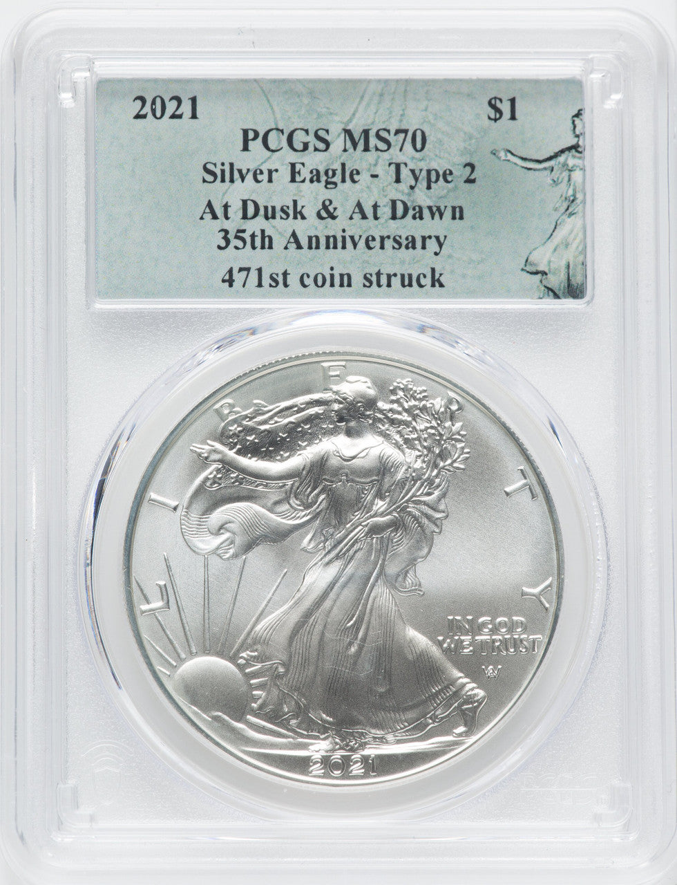 2021 2 Coin Set T2 Gold Silver Eagles 471st Dusk & Dawn 35th Anniversary PCGS MS70