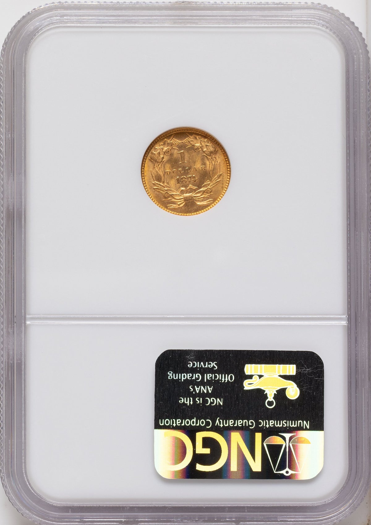 1874 G$1 Gold Dollar NGC MS65