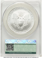 2008-W Reverse of 2007 Burnished Silver Eagle 1 oz First Delivery Ron Drzewuki CACG MS70