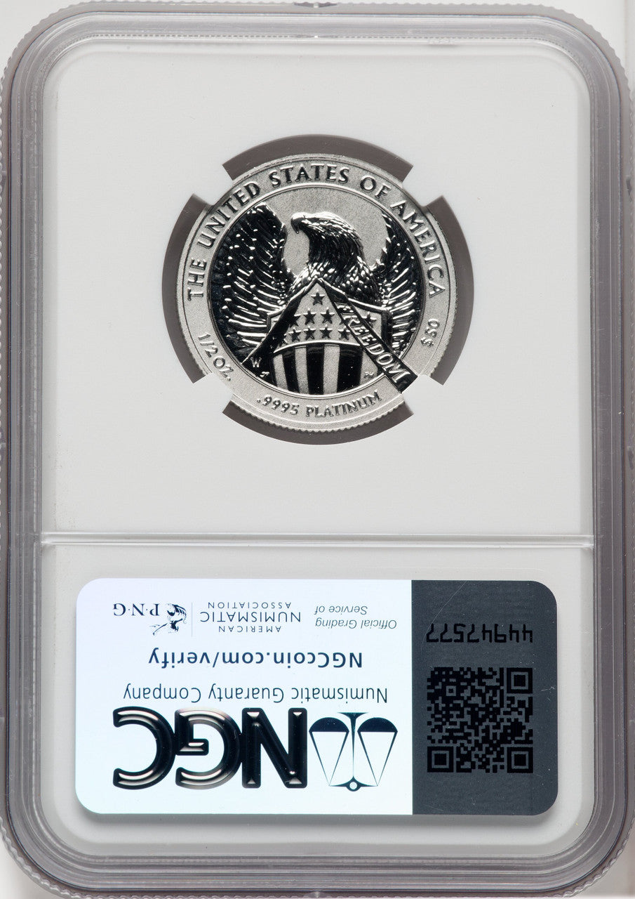2007-W Reverse Proof Platinum Eagle 1/2 oz Eagle Anniversary Label NGC PF70