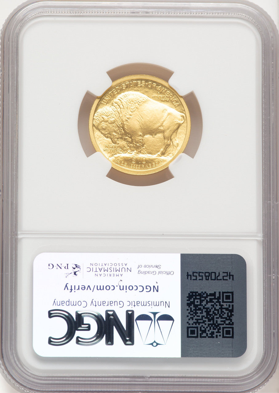 2008-W Burnished Gold Buffalo 1/4 oz Brown Label NGC MS70 (505939003)