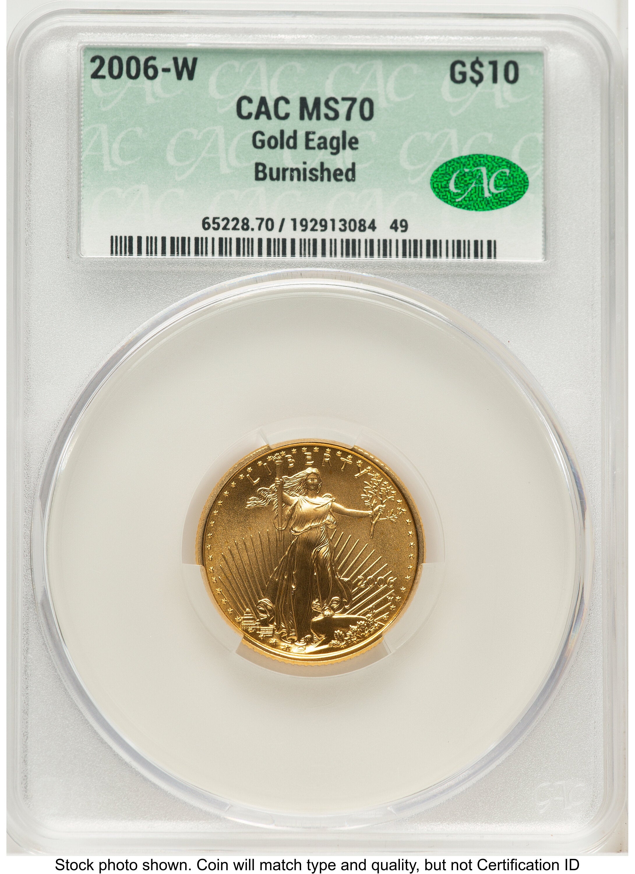 2006-W Burnished Gold Eagle 1/4 oz Non Designation CACG MS70