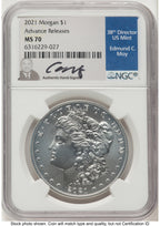 2021 6 Coin Morgan & Peace Dollar Set AR NGC MS70 Ed Moy