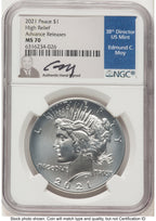 2021 6 Coin Morgan & Peace Dollar Set AR NGC MS70 Ed Moy