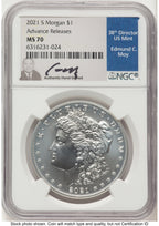 2021 6 Coin Morgan & Peace Dollar Set AR NGC MS70 Ed Moy