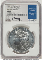 2021 6 Coin Morgan & Peace Dollar Set AR NGC MS70 Ed Moy